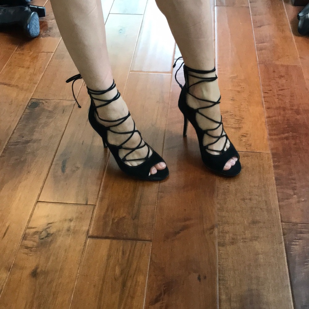 Vince Camino black suede strappy heel
